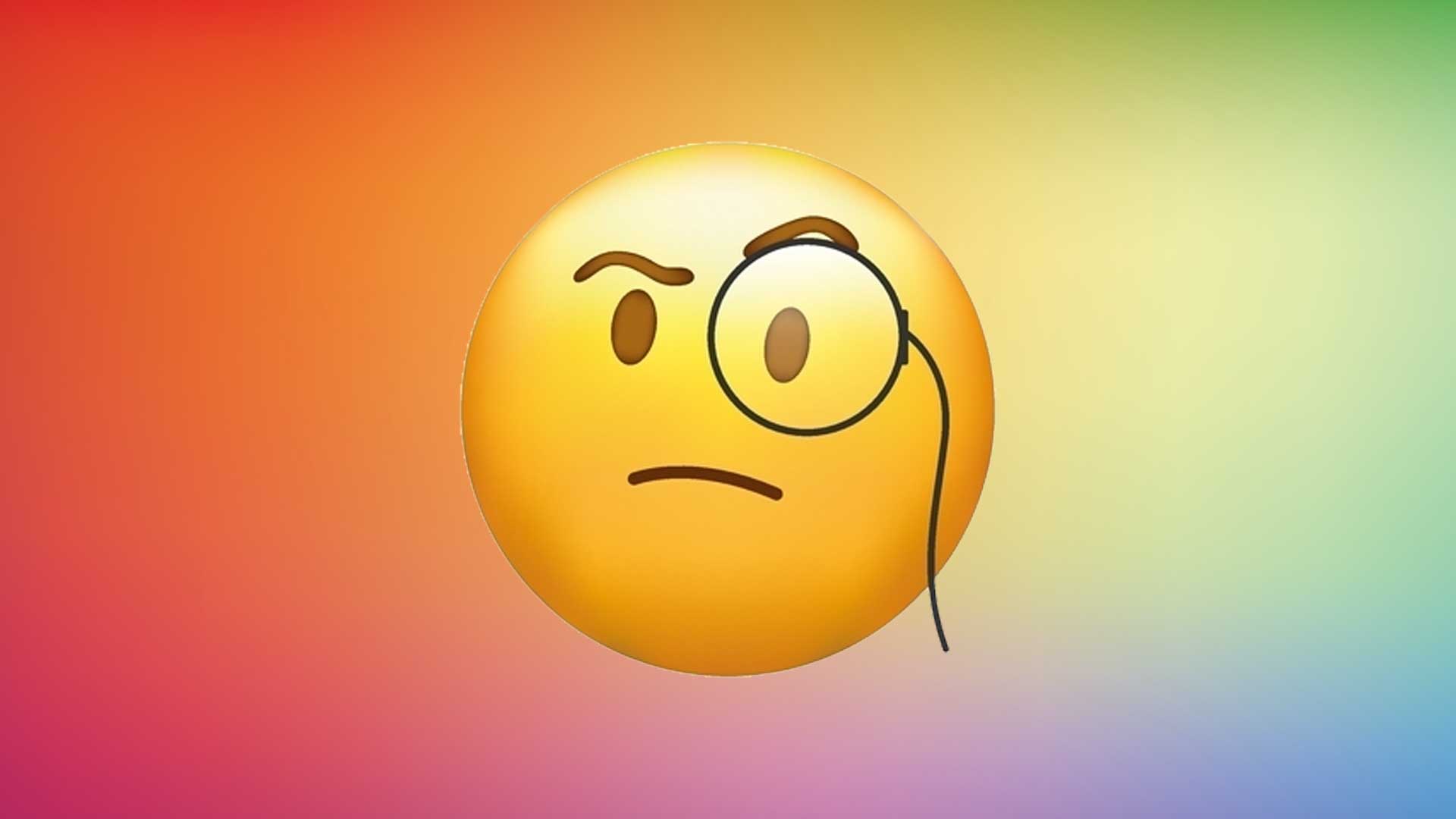 An emoji wearing a monocle 