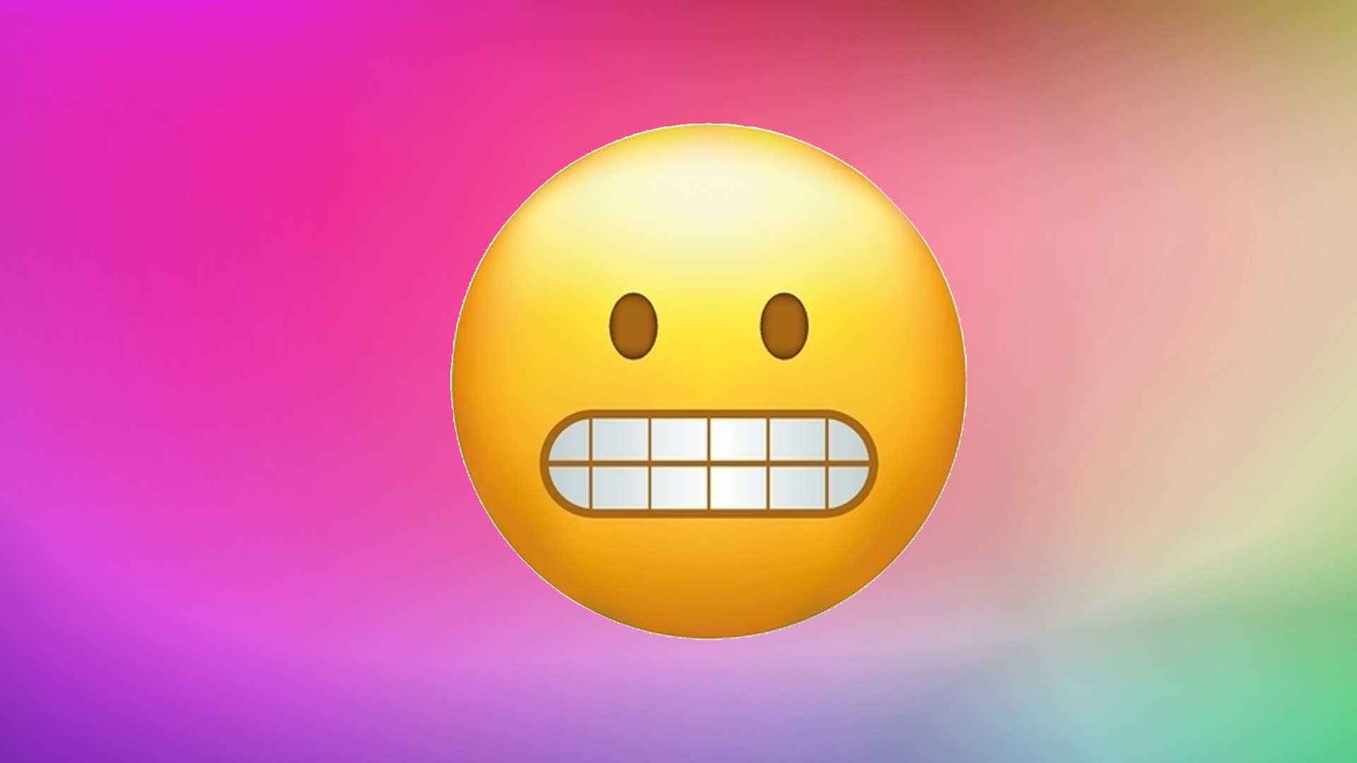An emoji gritting its teeth 