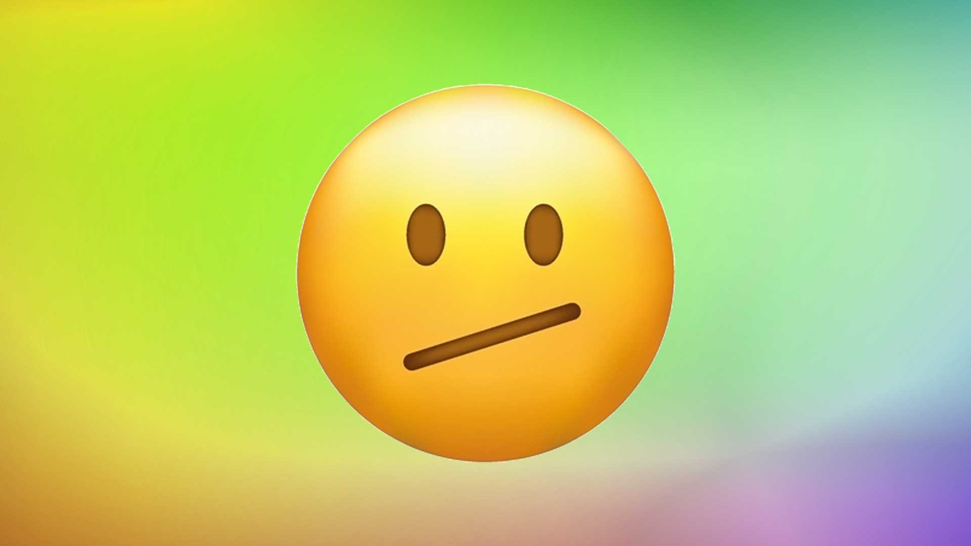An emoji with a sort of half-smile