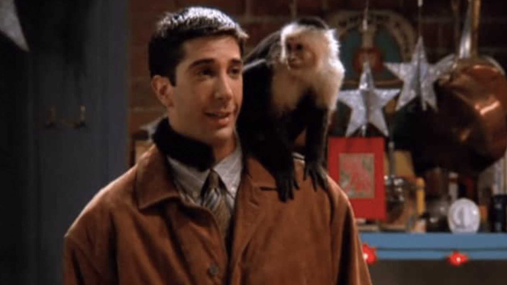 Ross and a monkey
