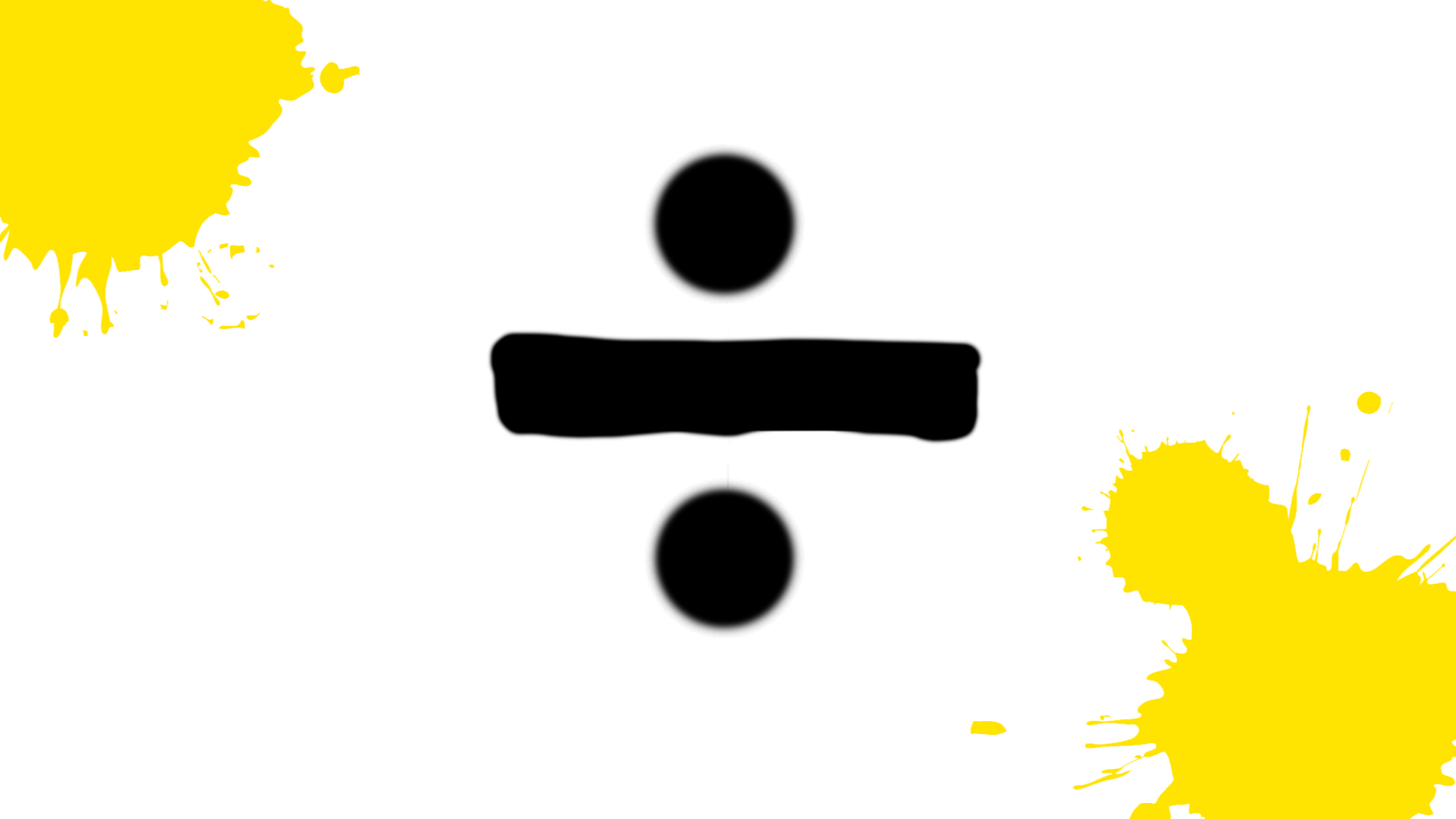 Maths symbol on white background with yellow splats