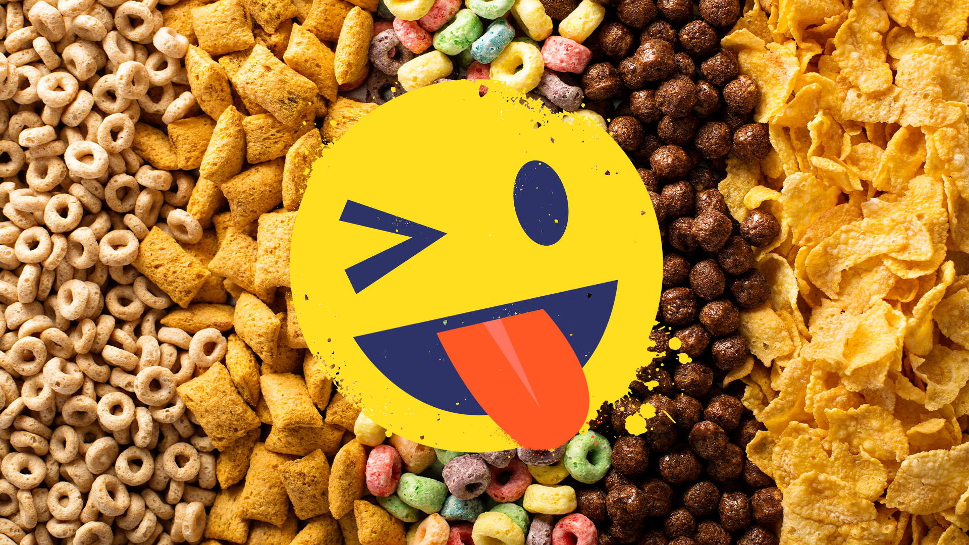 Cereal with tongue out emoji 