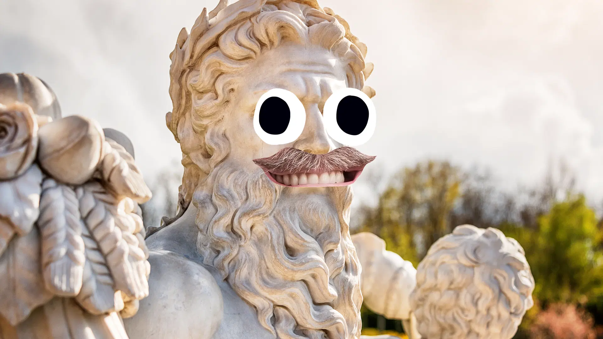 A Greek God statue