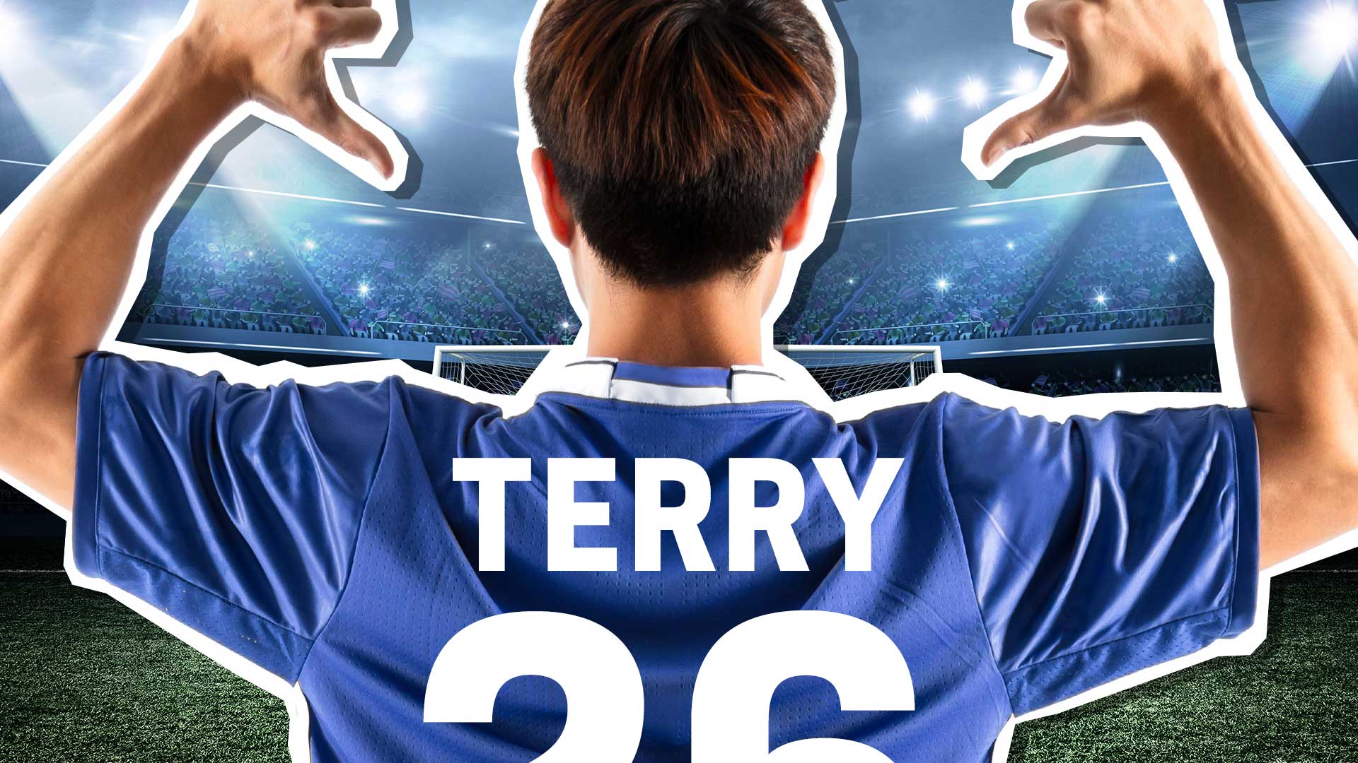 A football plaiter with Terry across the back of their shirt