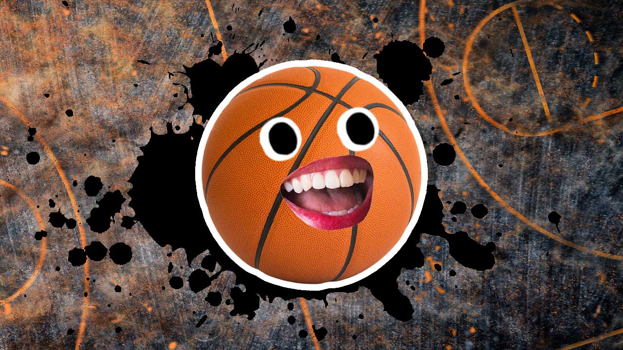 A smiling basketball 