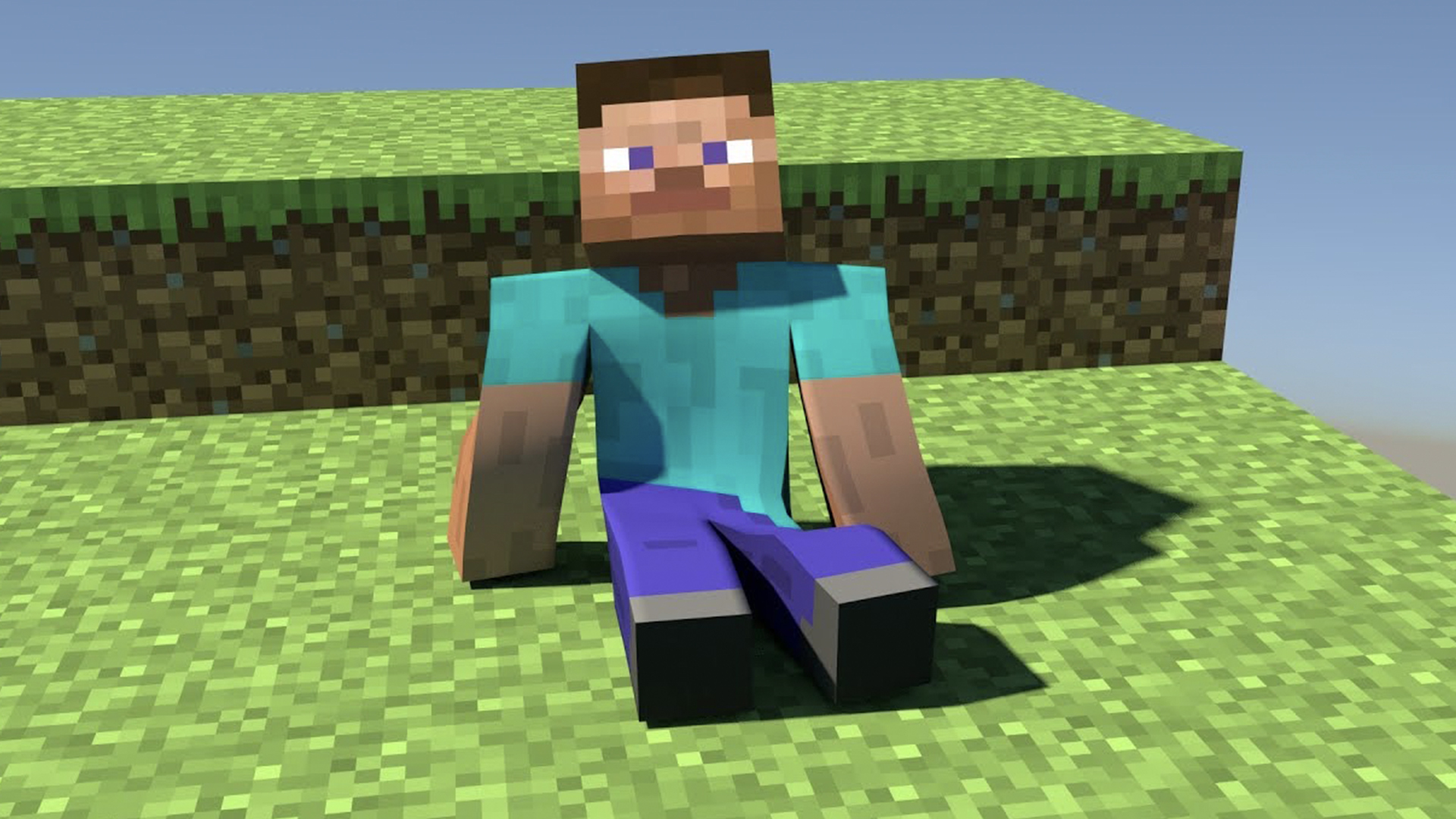 Steve falling over in Minecraft