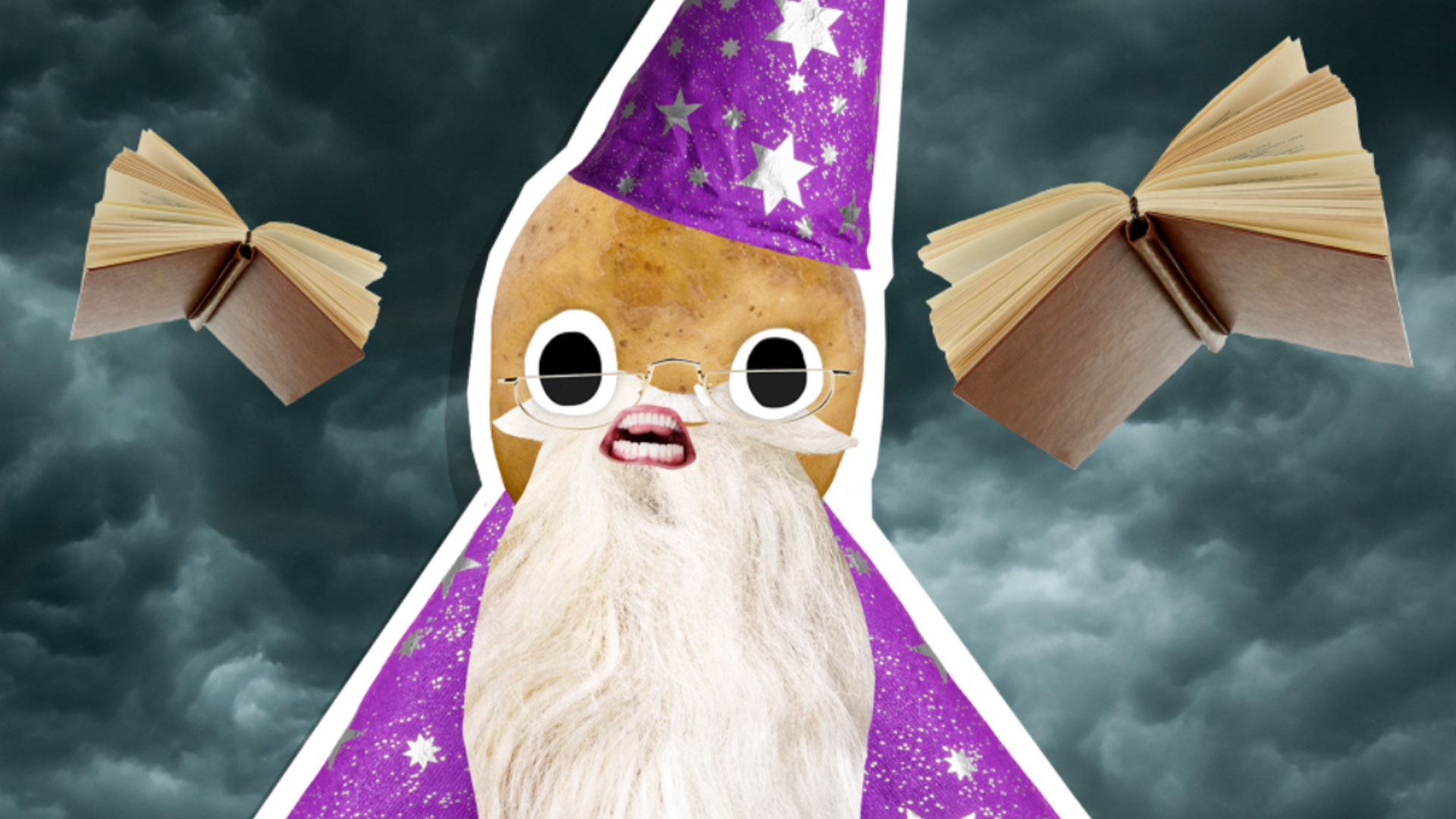 Dumbledore and flying books