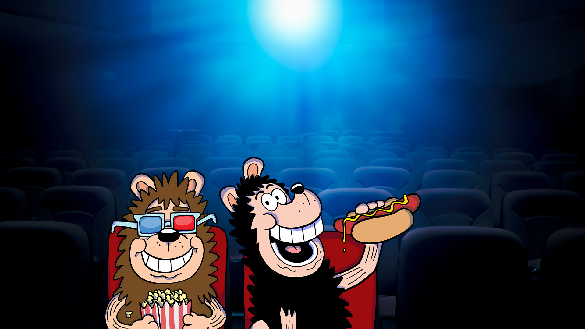 Phil and Gnasher in the cinema