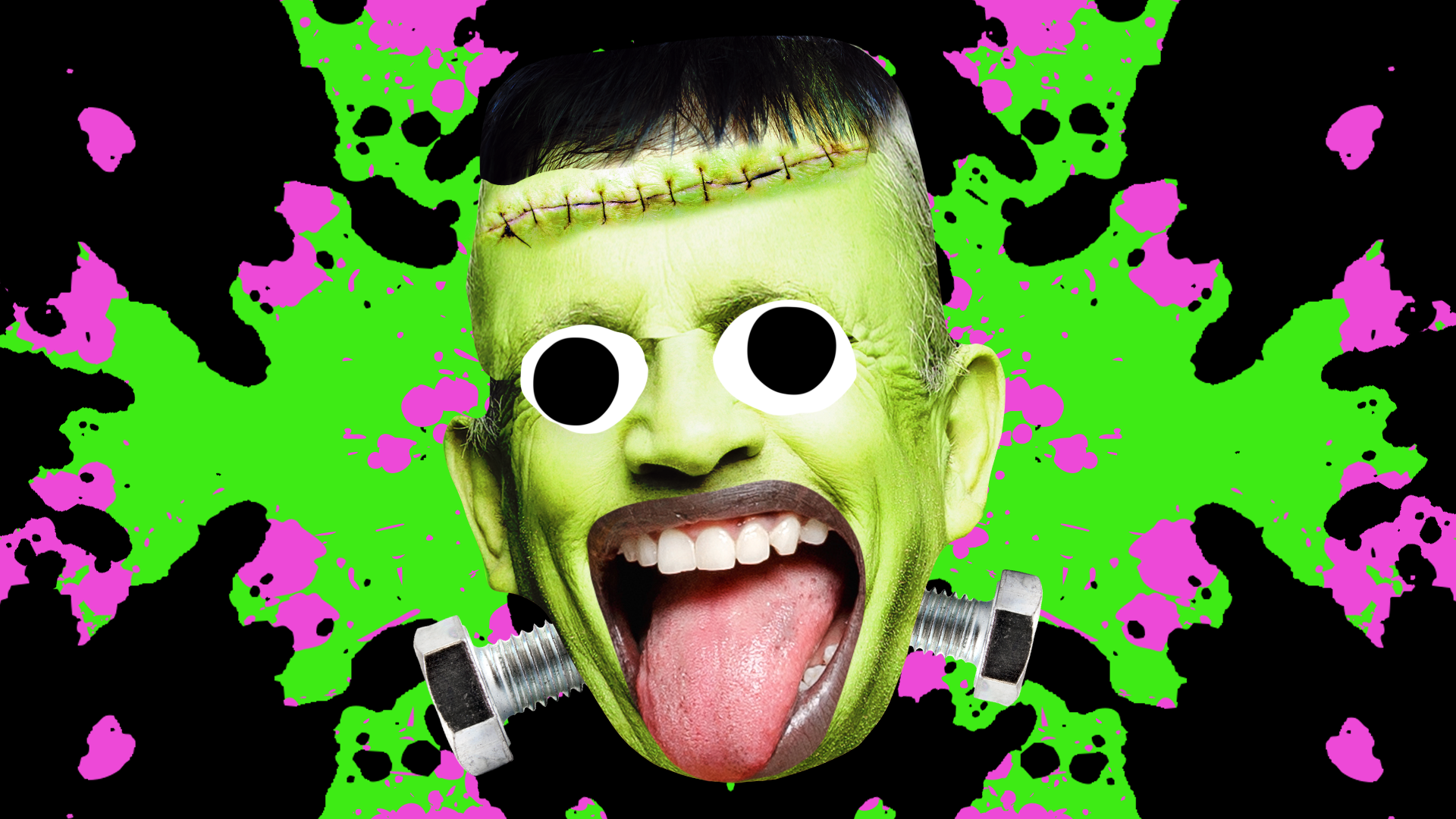 A Beano Frankenstein on a Halloween background