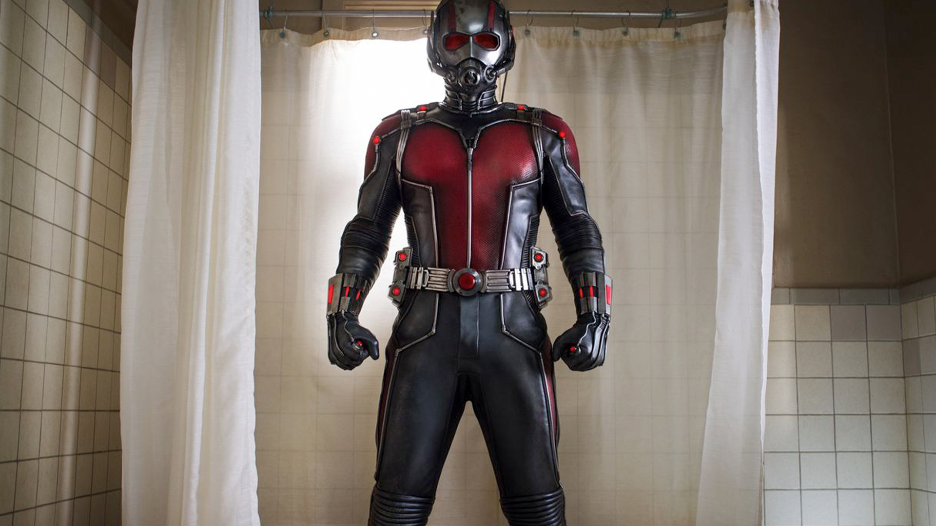 Ant-Man standing in a bath