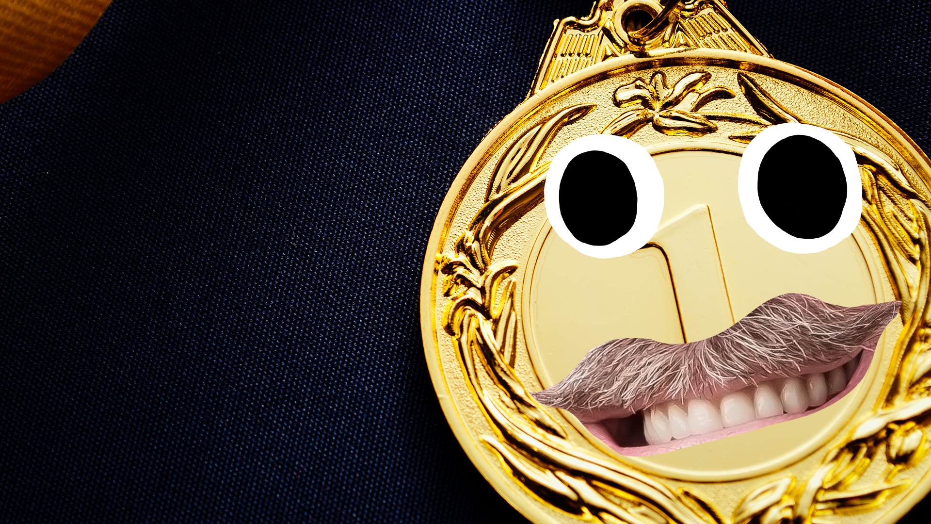 Medal with cute face