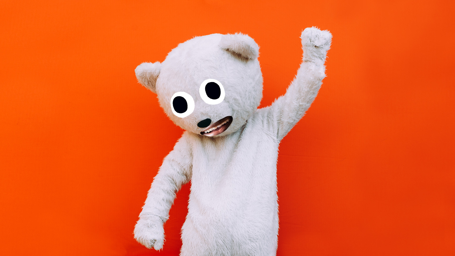 A bear costume used as a mascot