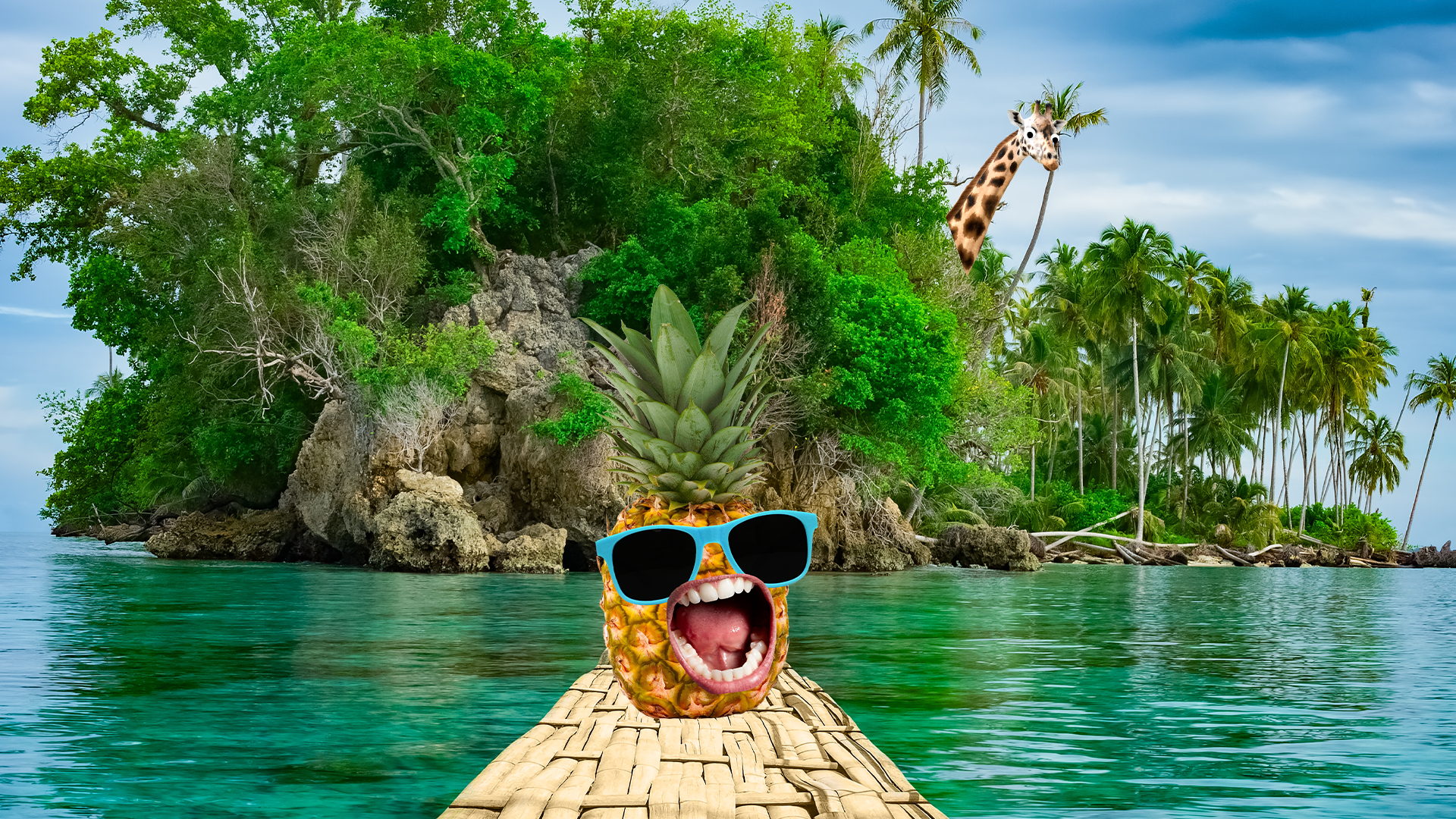 Tropical island with Beano pineapple