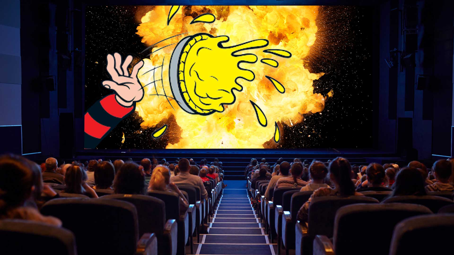 A cinema showing Pie Hard 
