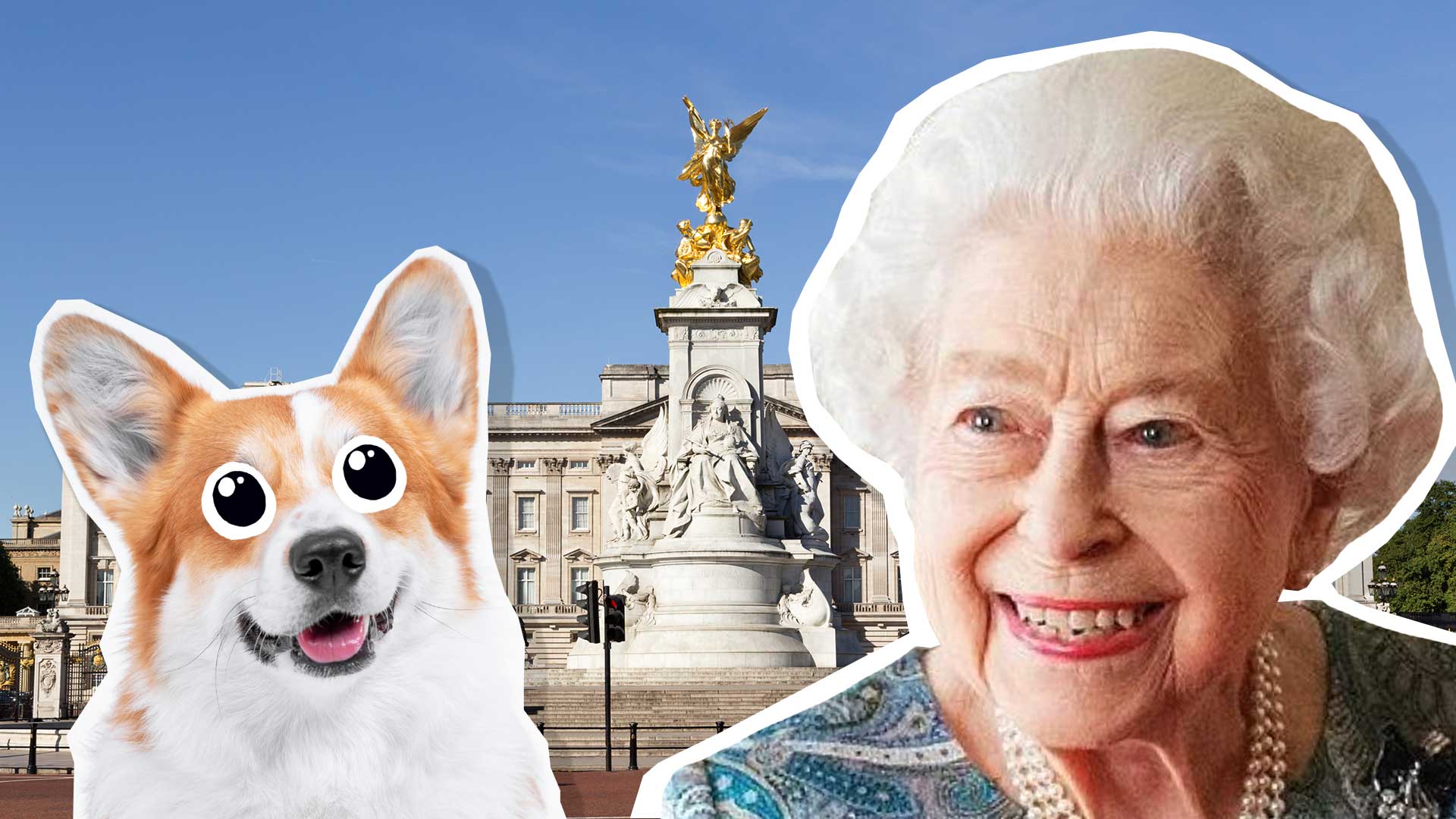 Queen Elizabeth II, Buckingham Palace and a Corgi