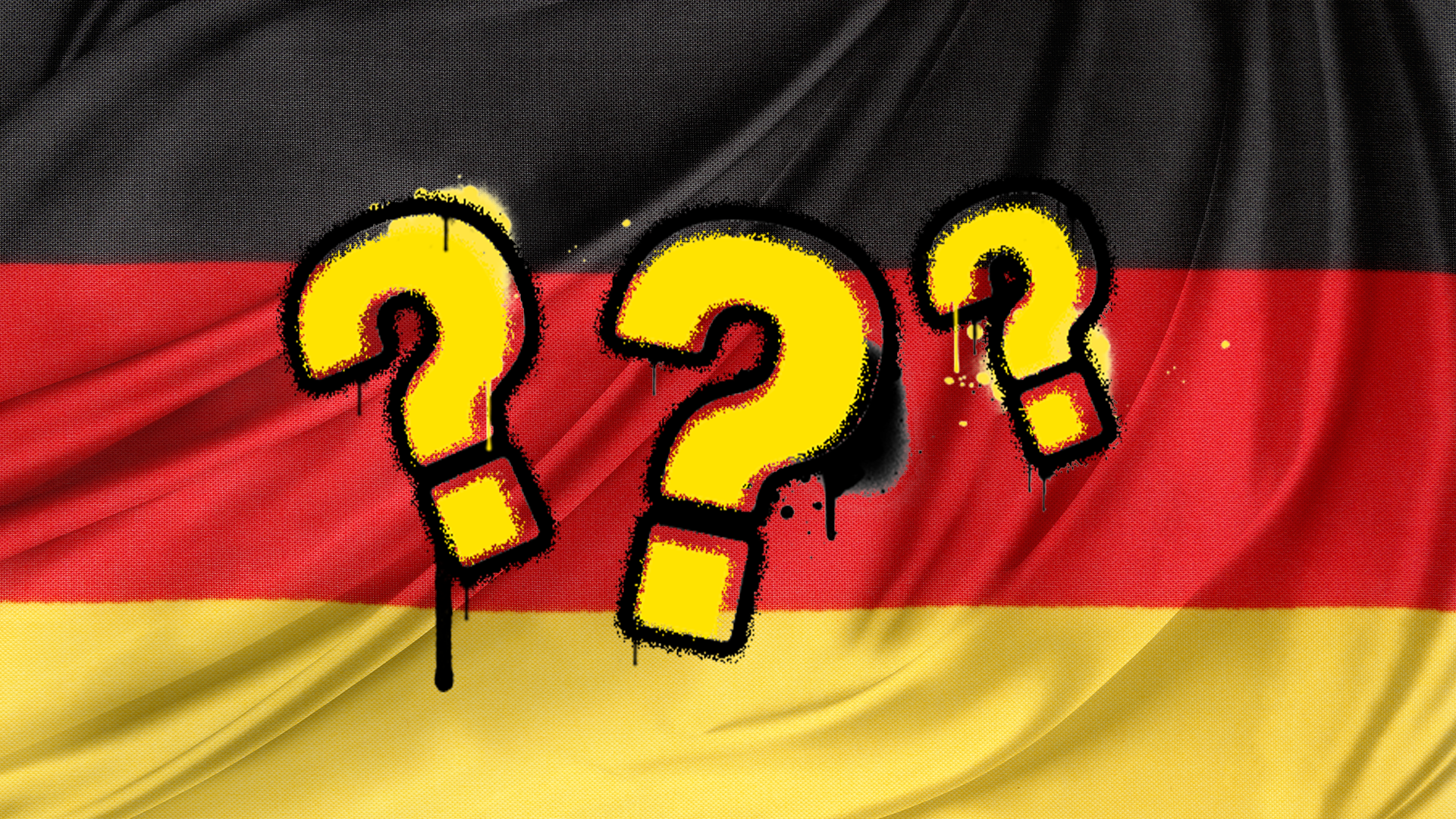 German flag with question marks