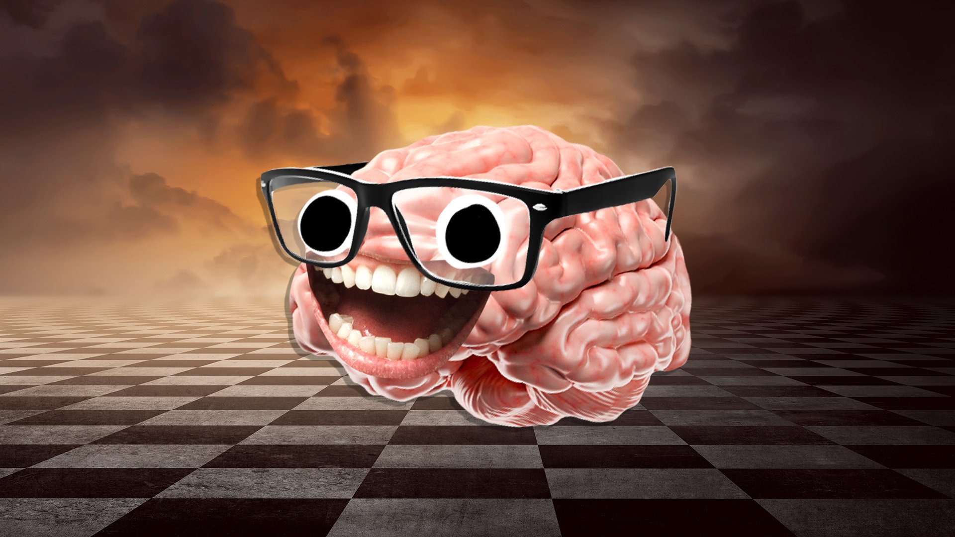 A brain doing a crossword