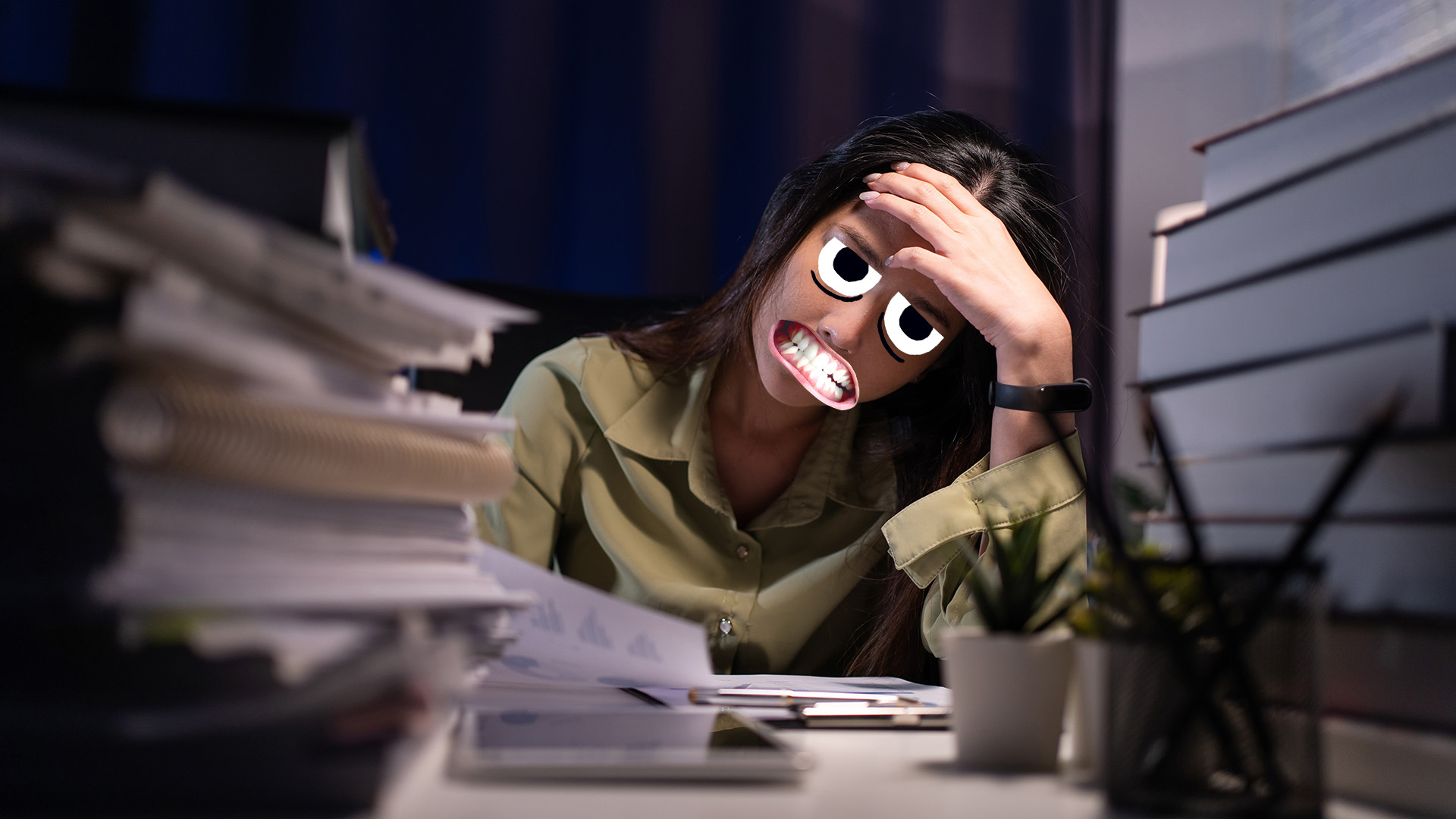 A stressed worker