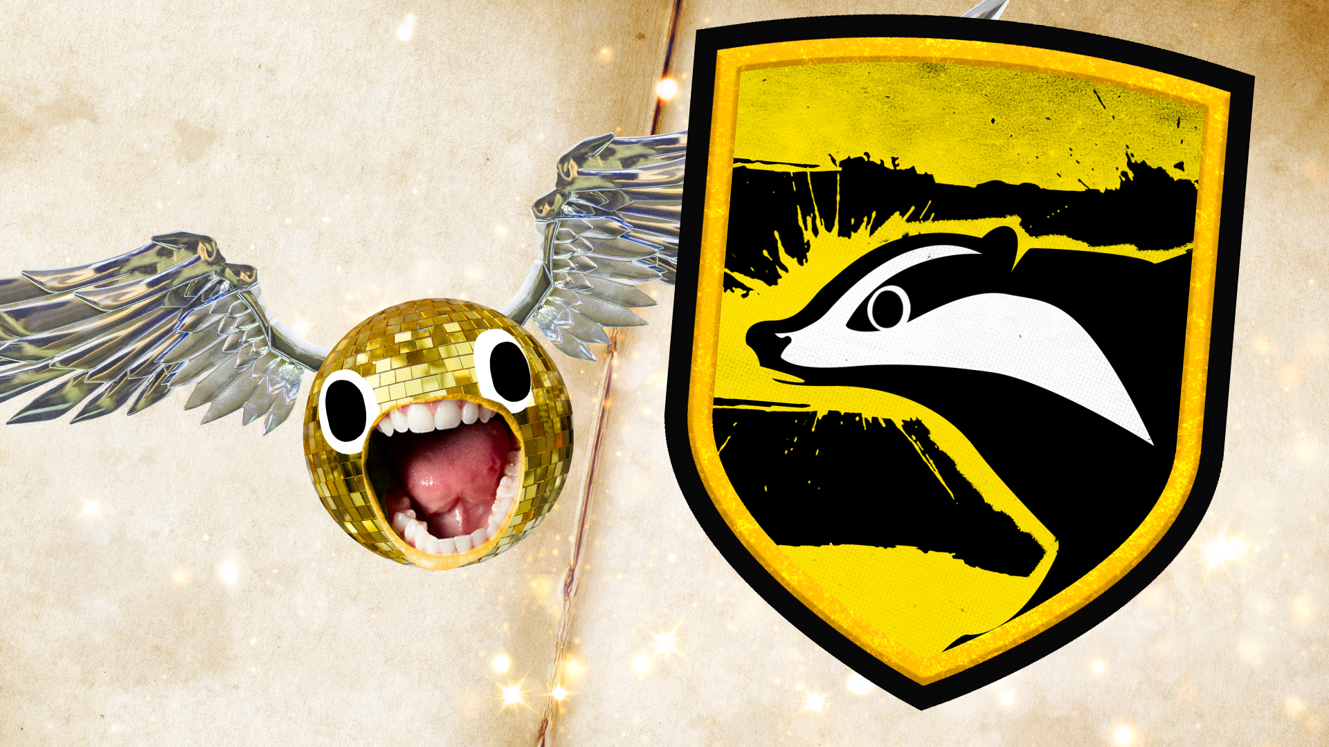 Hufflepuff crest and snitch