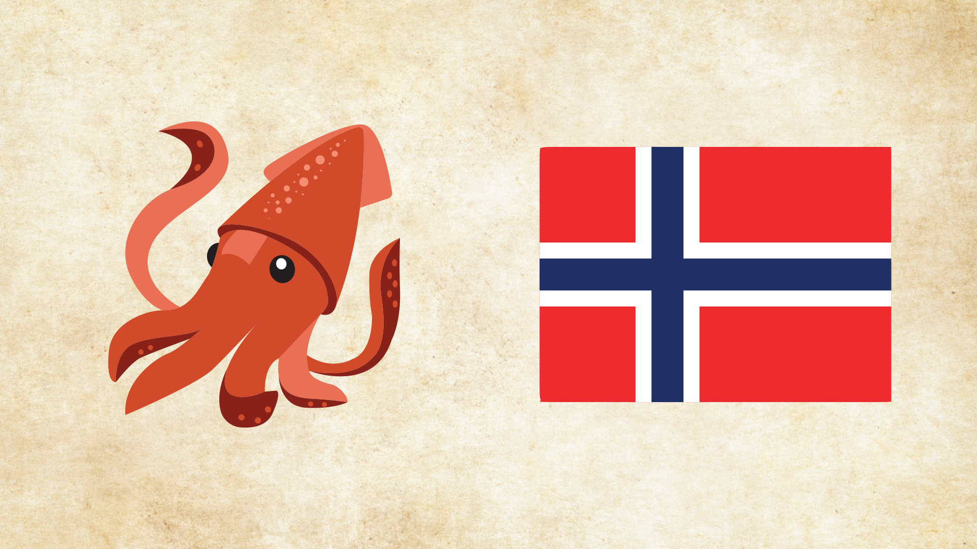 A squid and Norway flag
