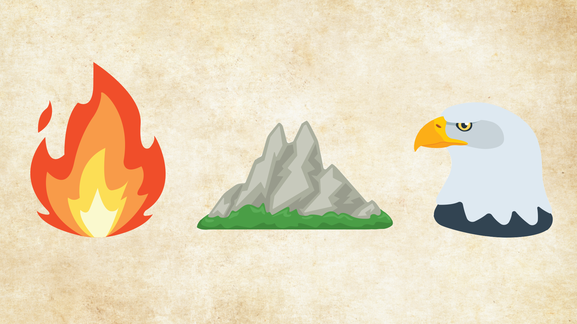 Fire, mountain, eagle