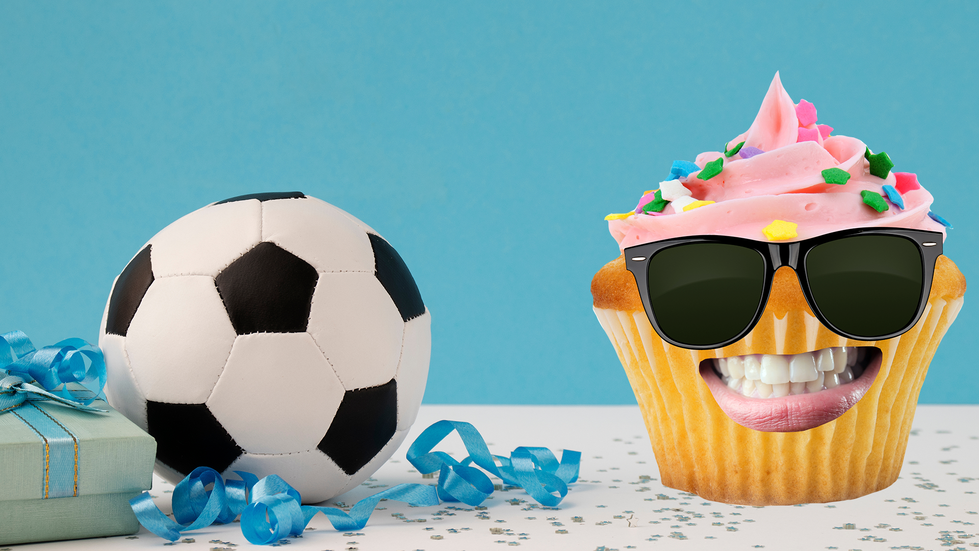 Football, present and cake