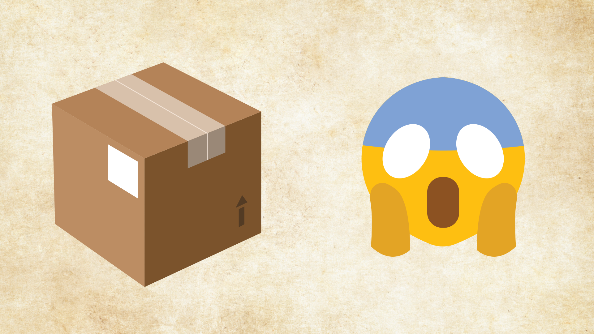 A box and a shocked emoji 