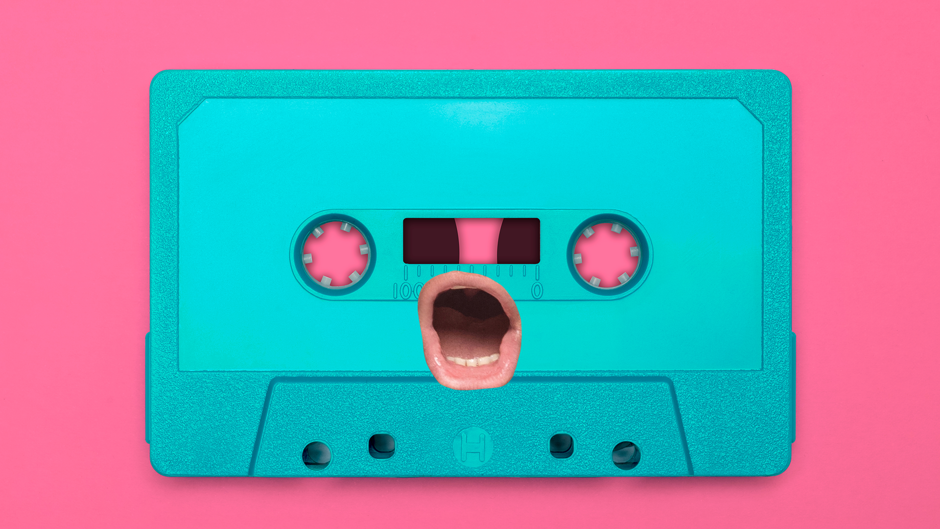 Cassette tape with mouth