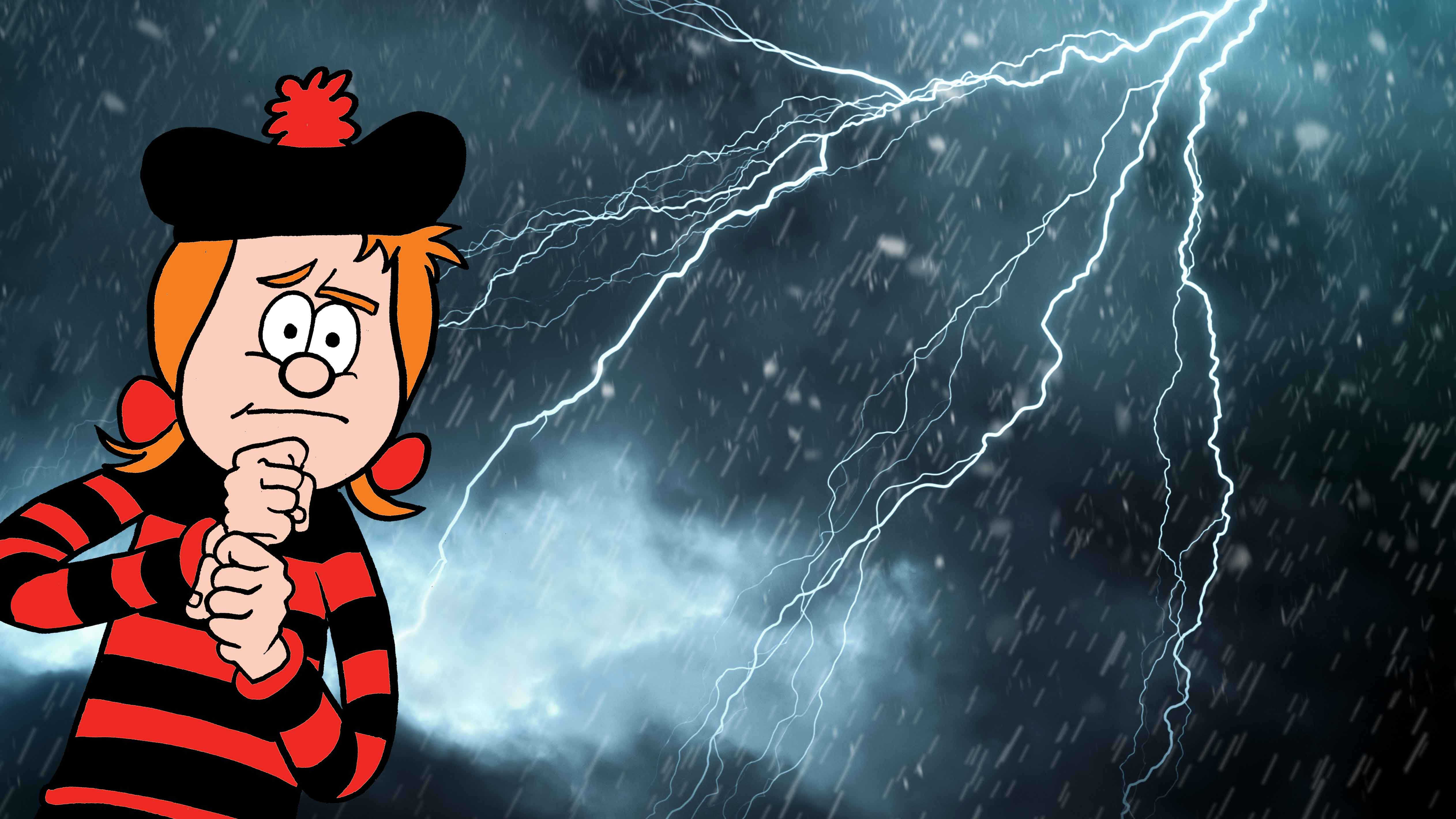 Minnie and a bolt of lightning