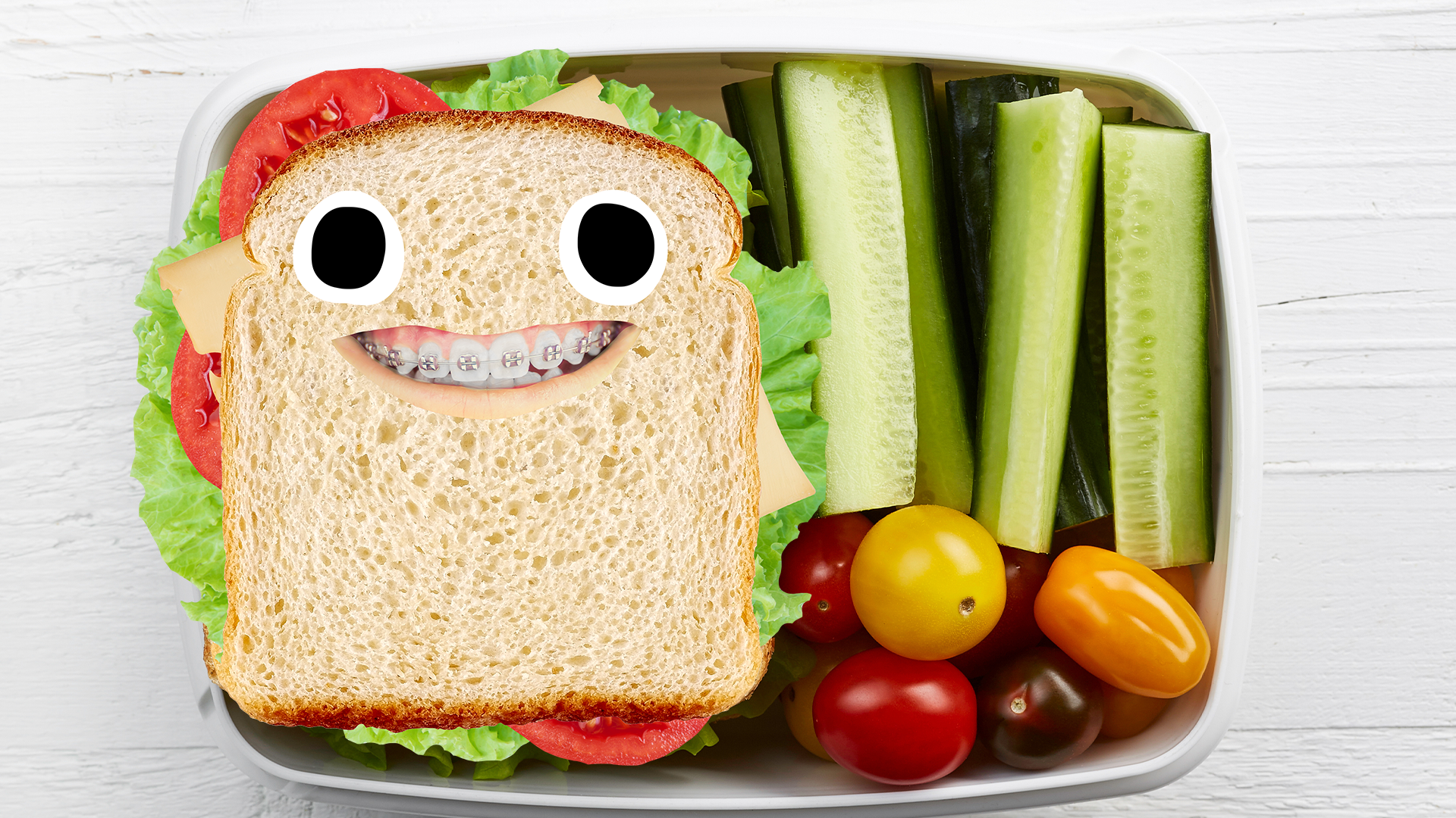 Goofy sandwich in packed lunch