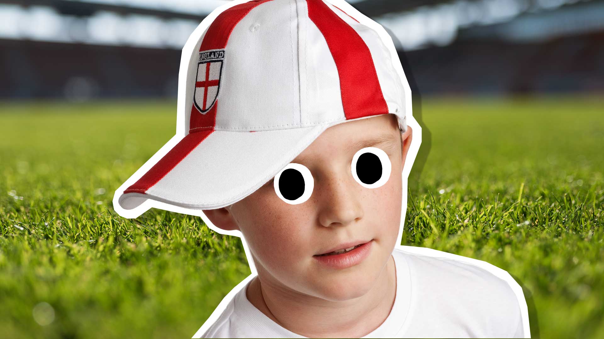 A young child in an England cap