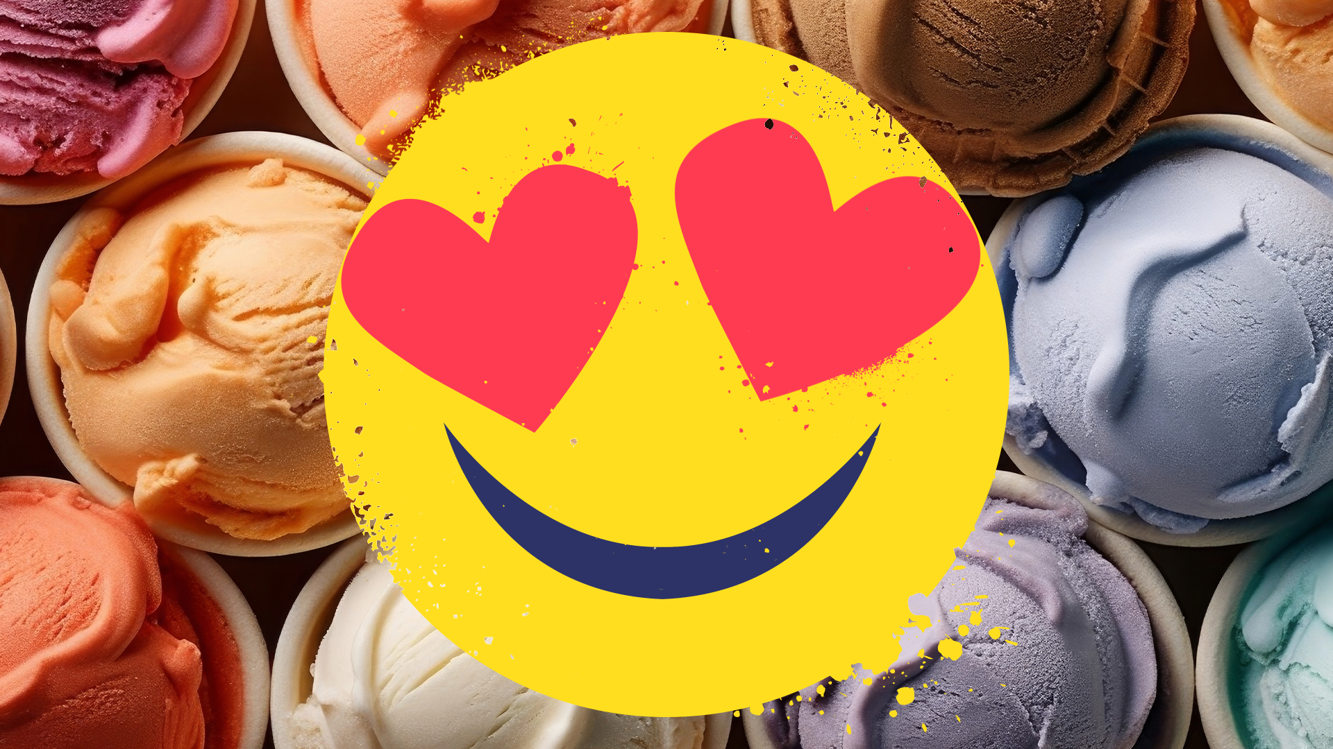 Ice cream and heart eyes emoji