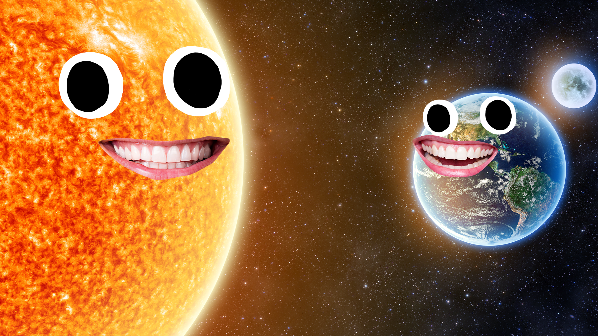 Sun and earth smiling at each other