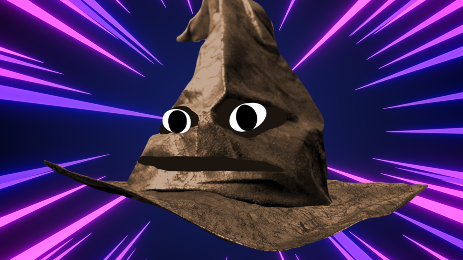 The sorting hat on laser background