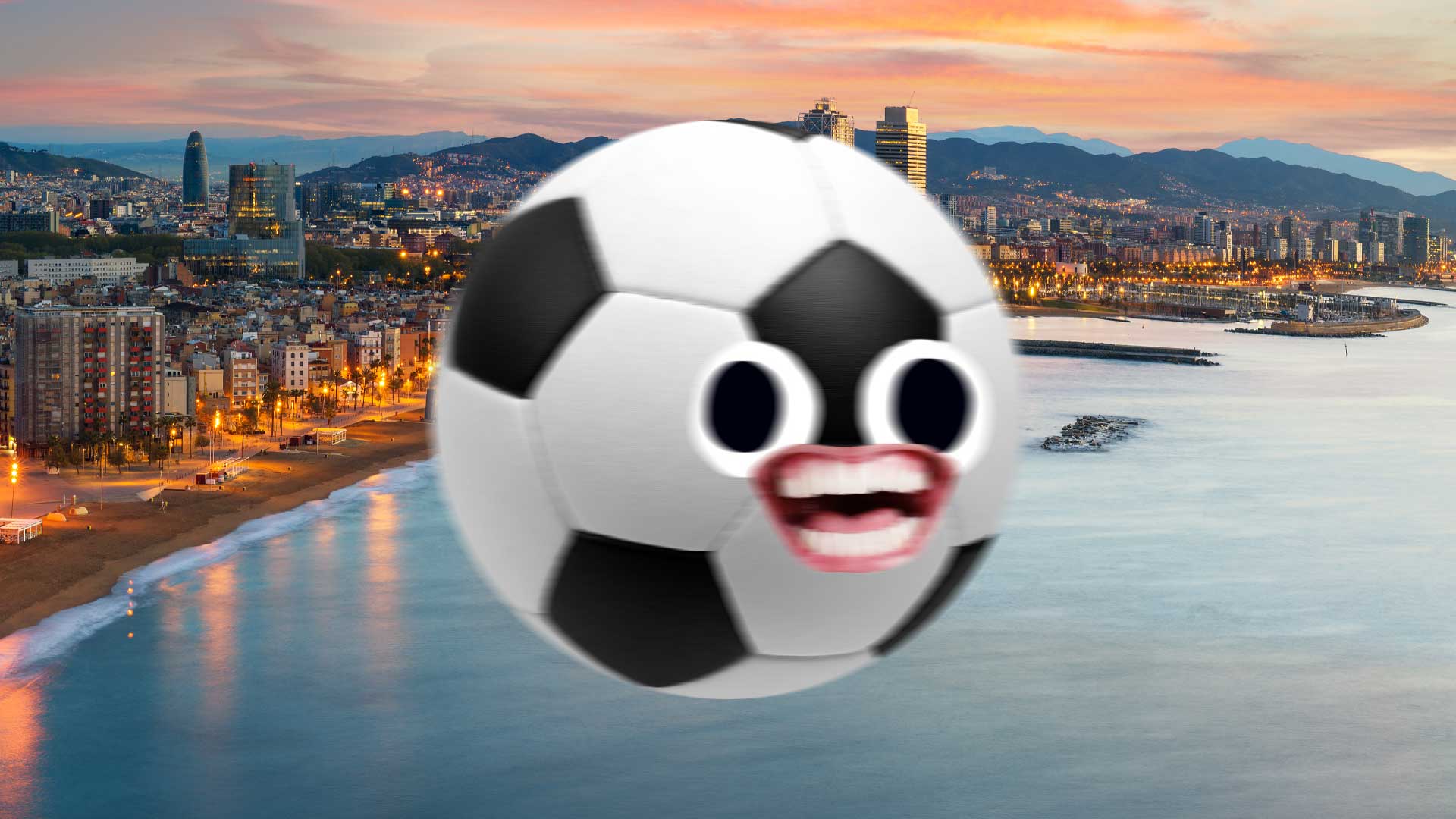 A ball floating over Barcelona 