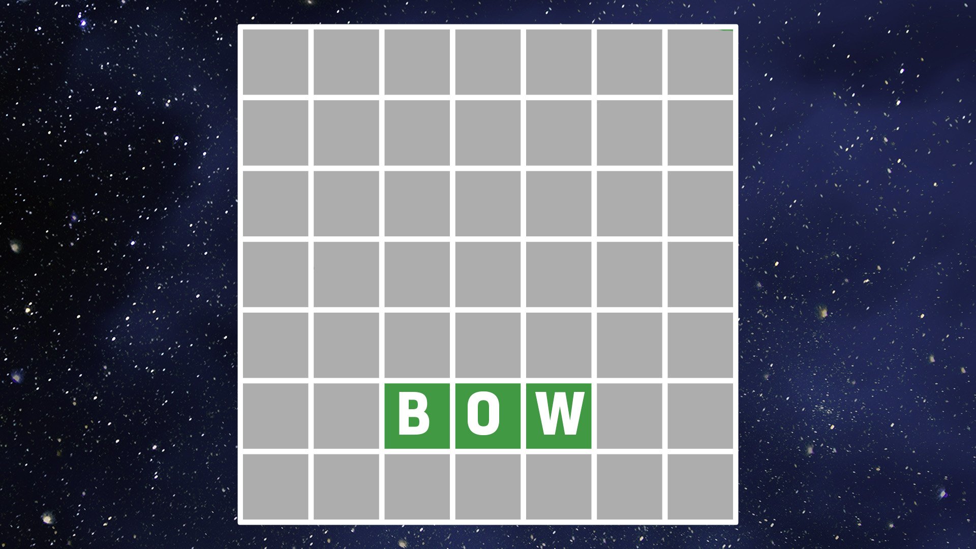 Wordle grid with the word BOW to start you off