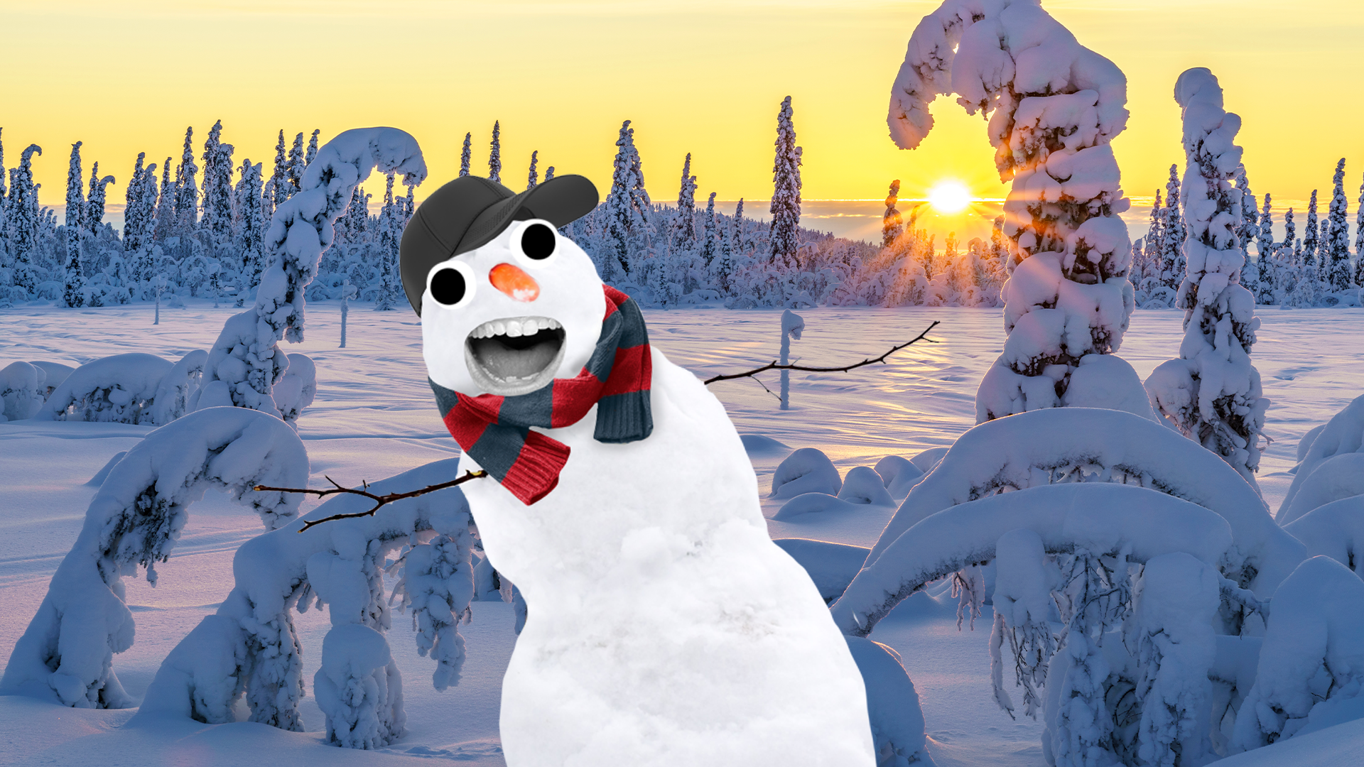 Beano snowman in Lapland