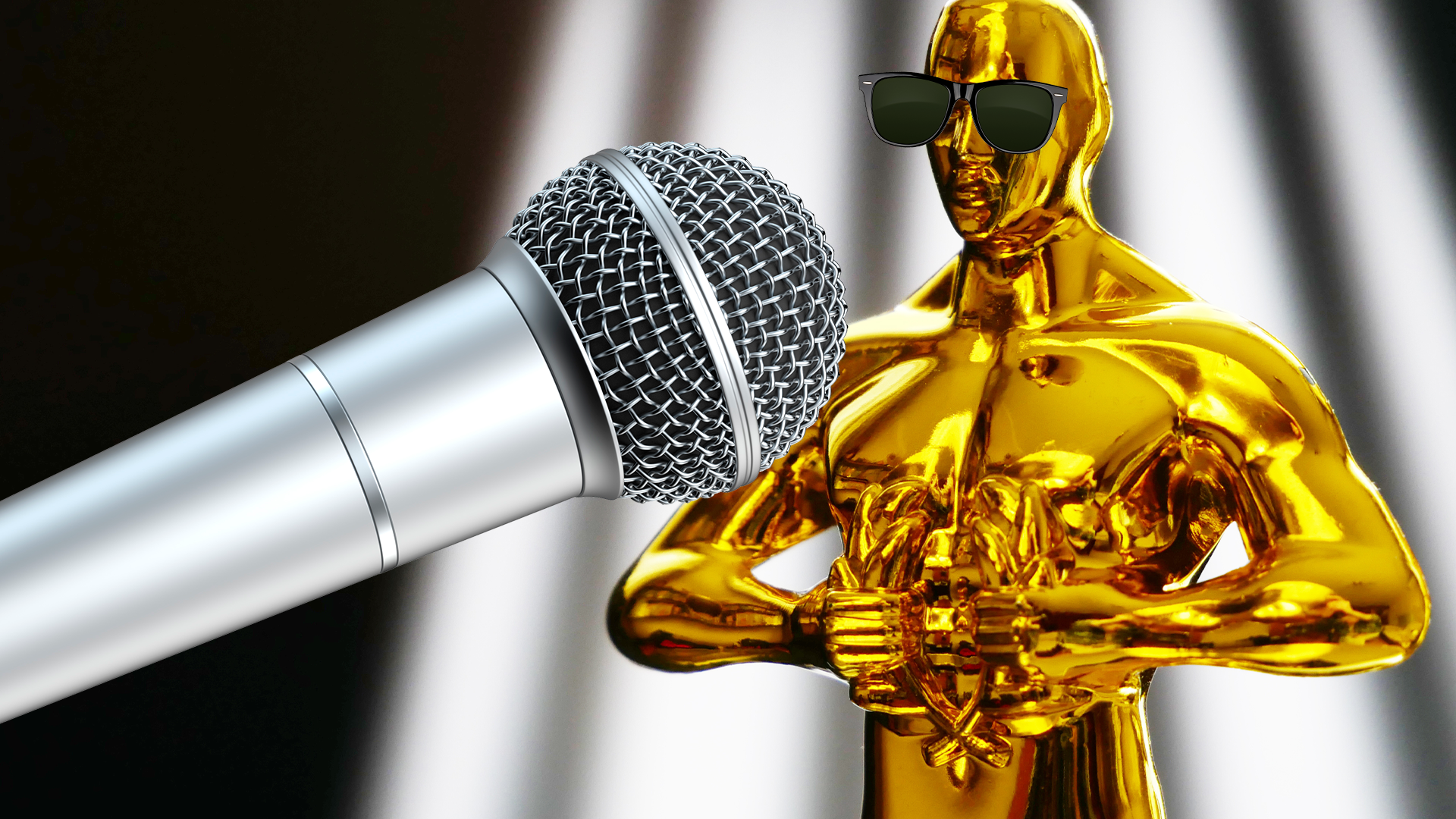 An Oscar and a mic