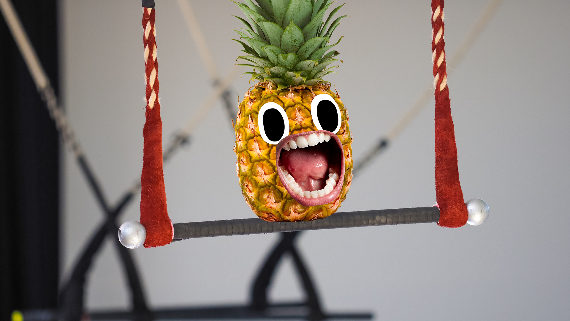 Pinapple on a trapeze, geddit?