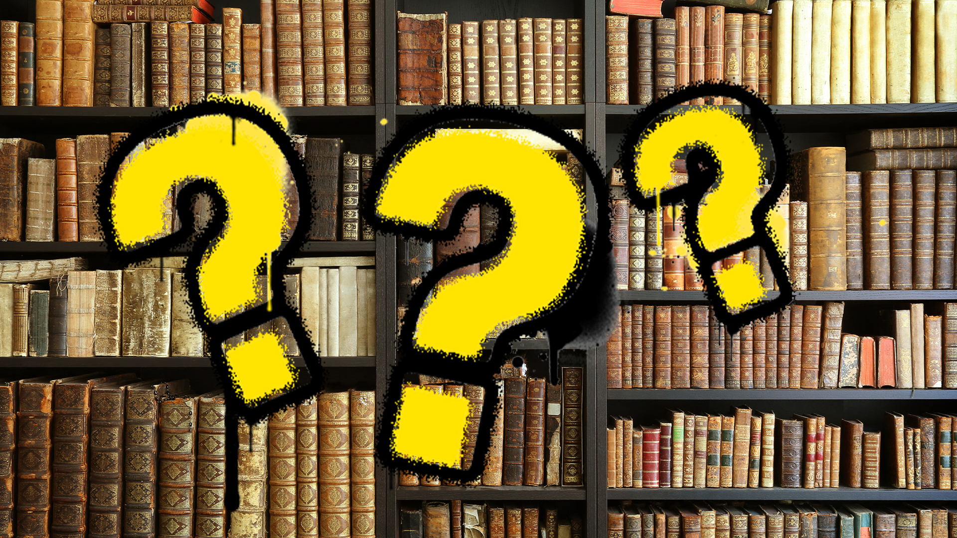 Old books and question marks