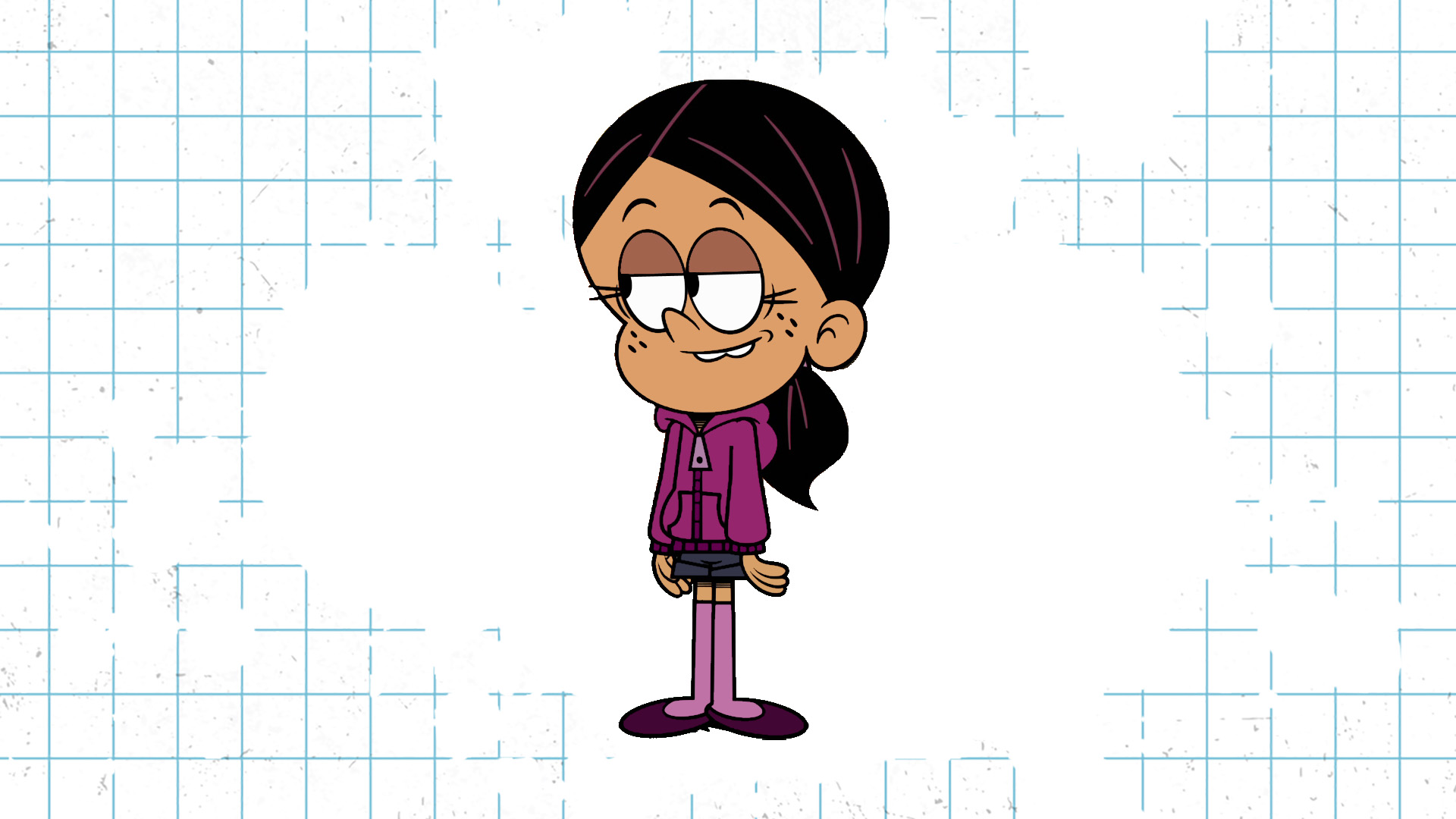 A Loud House character with long dark hair
