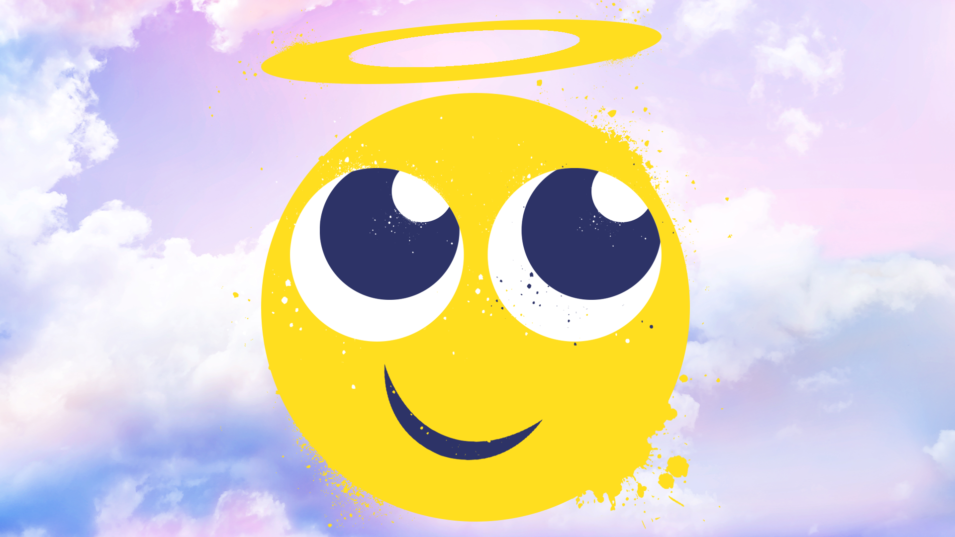 Angel emoji on cloud background
