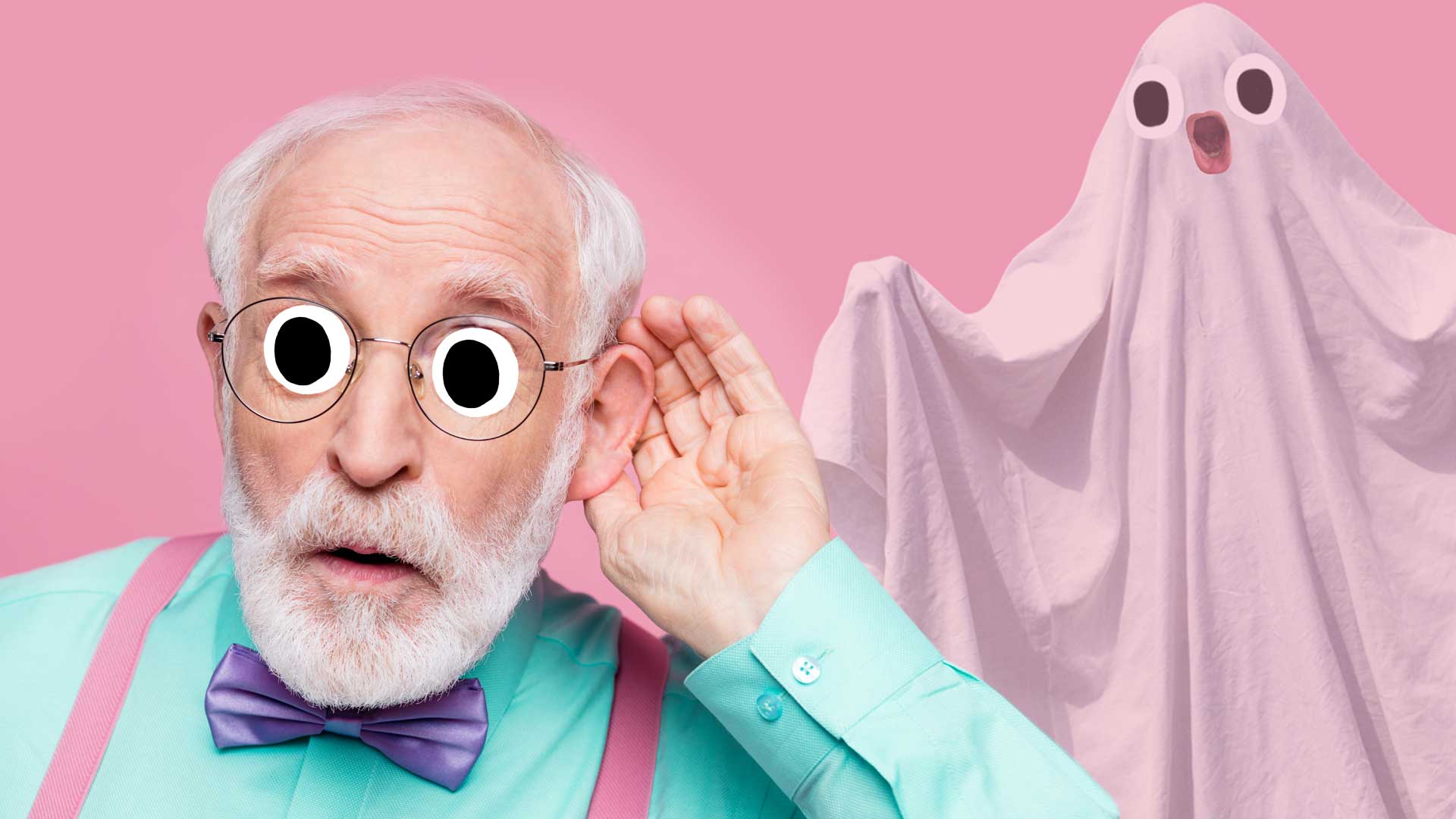 An old man listening out for ghost sounds
