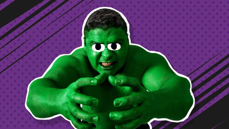 A green angry man