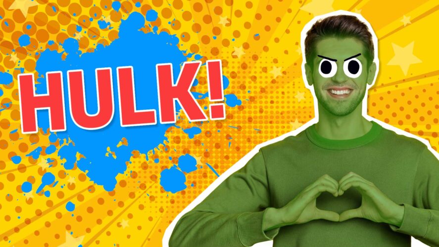 A cosplay Hulk outfit