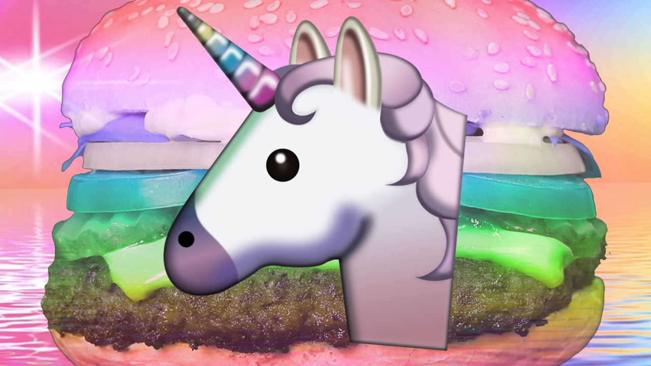 unicorn emoji burger