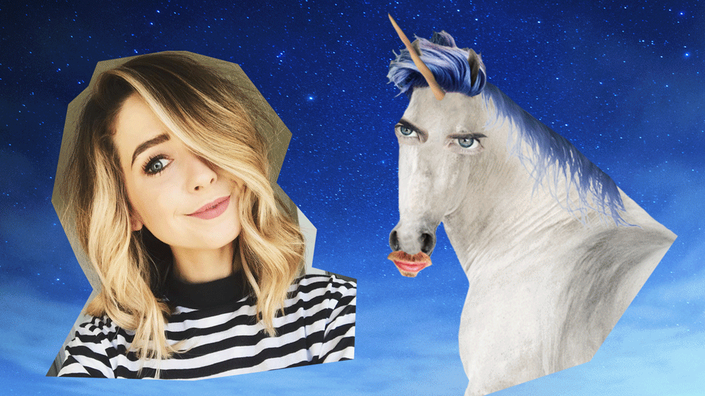 Zoella and joey graceffa as unicorns