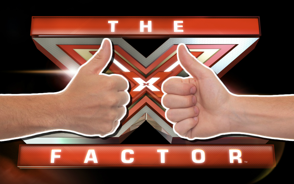 The X Factor and two thumbs up
