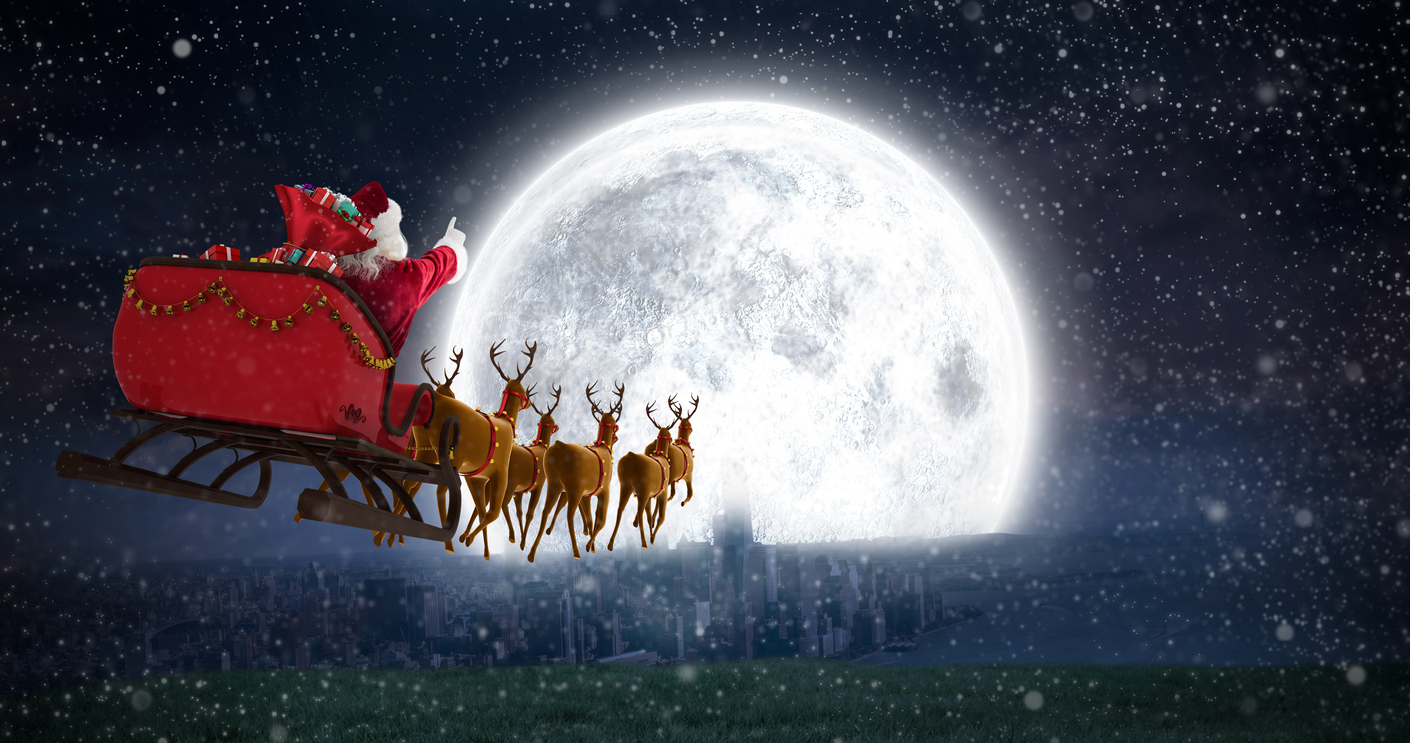 Santa driving his sleigh 