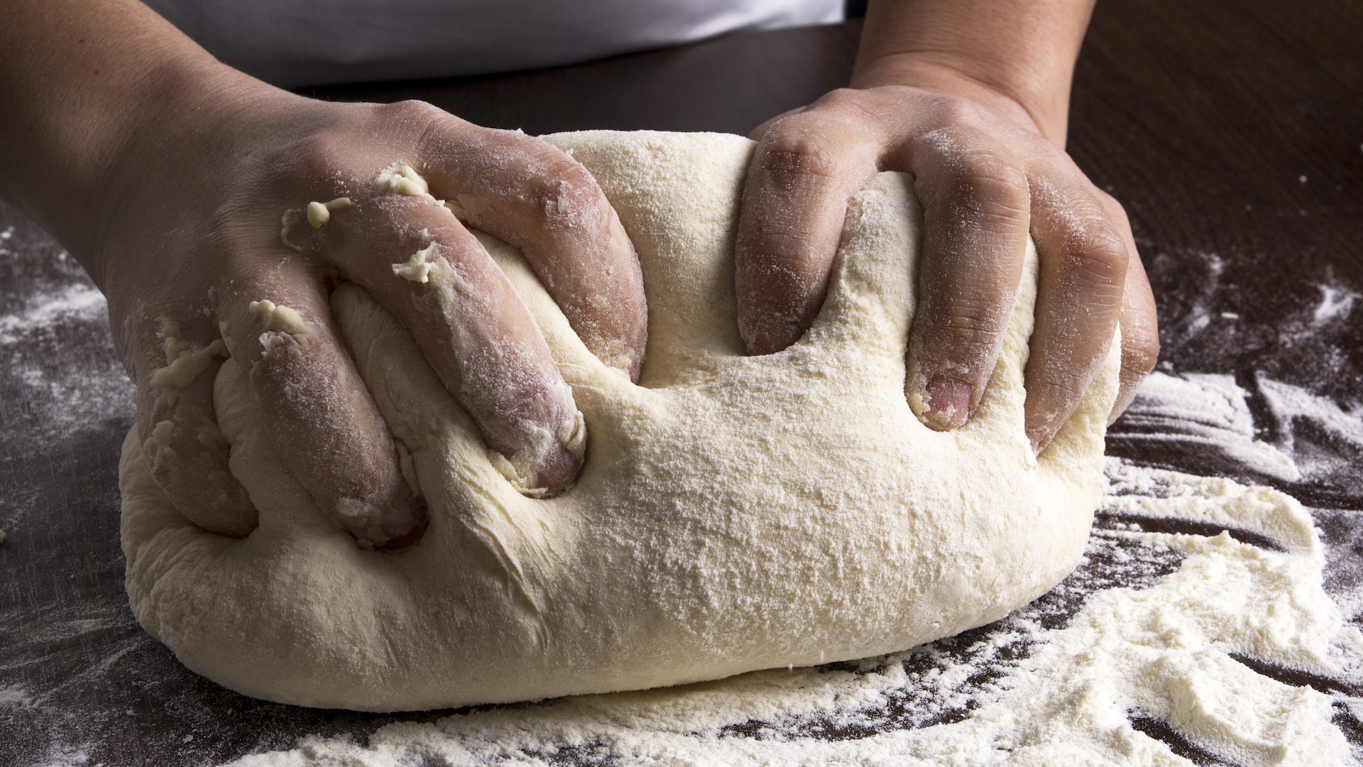 Making dough at a bakery